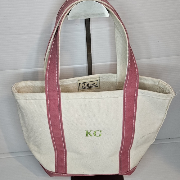 L.L. Bean Handbags - L.L.Bean Boat and Tote Pink Canvas Bag Made in USA Heavy Duty Tote 12" x 12"×4